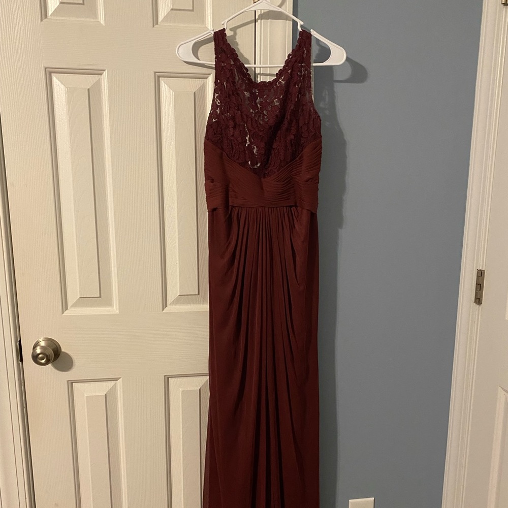 David’s Bridal Bridesmaid dress size 8, wine color